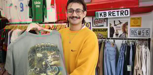 Aberystwyth entrepreneur Khalid Aslam and his retro clothing store