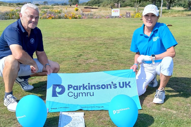 Anna Bischoff with Alan Jones, Pwllheli golf club's male captain