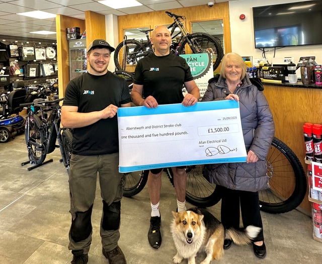Charity ride raises money for Aberystwyth Stroke Club