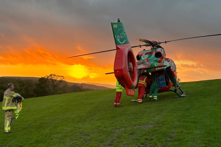 The Wales Air Ambulance transported the walker to hospital