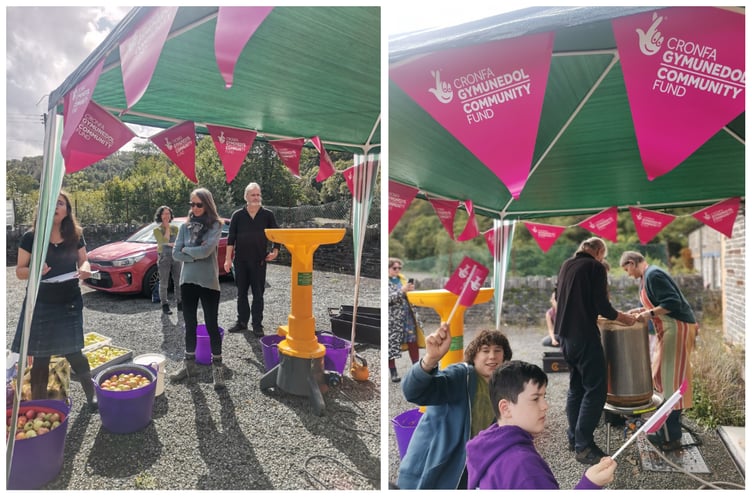 Gelli Deg Dyfi apple pressing day at Pantperthog Village Hall.