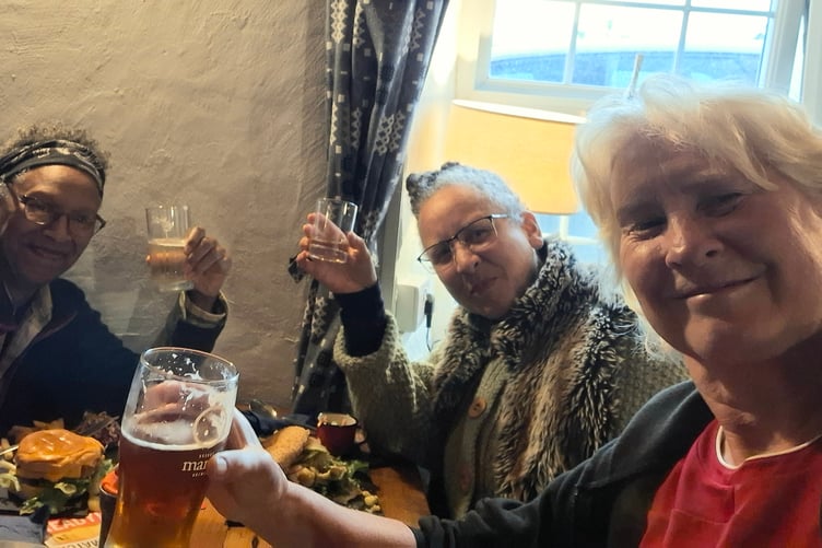 Hannah Schafer with Marie Lewis at home in New Quay. Photo: Marie Lewis