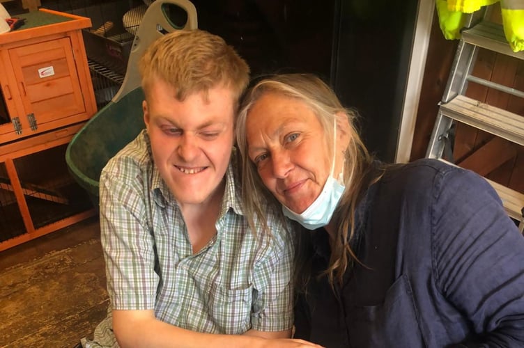 Christina, right, and her son who is being evicted before Christmas