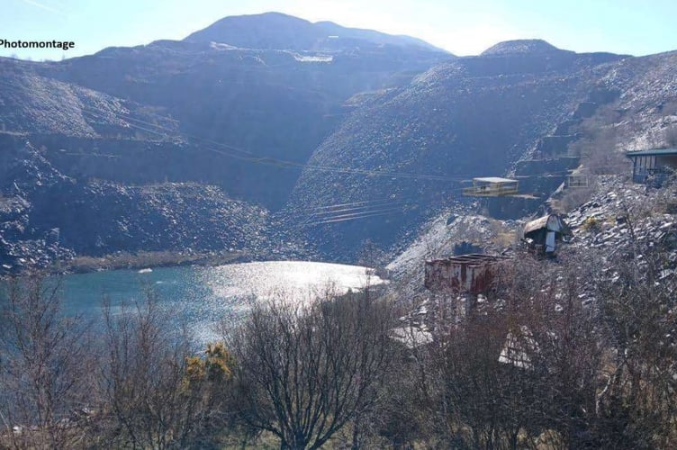 Photomontage of the quarry attraction site. Photo: Gwynedd Council plans