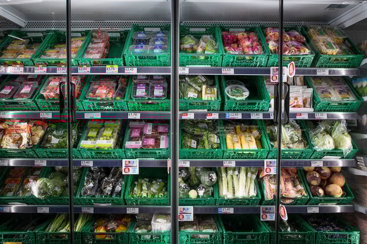 Generic shot of fruit and vegetables on sale in Co-Op in East Looe