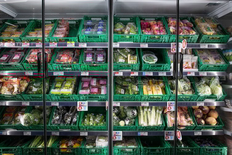 Generic shot of fruit and vegetables on sale in Co-Op in East Looe