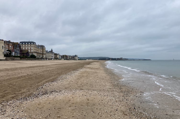 The beach at Trouville-sur-Mer in Normandy where Glan came ashore