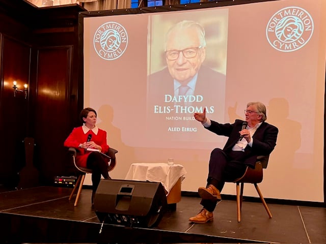 Aled Eurig launched his book on Dafydd Elis-Thomas in Portmeirion