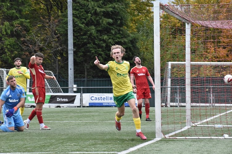 Josh Lock opened the scoring for Caernarfon against Newtown