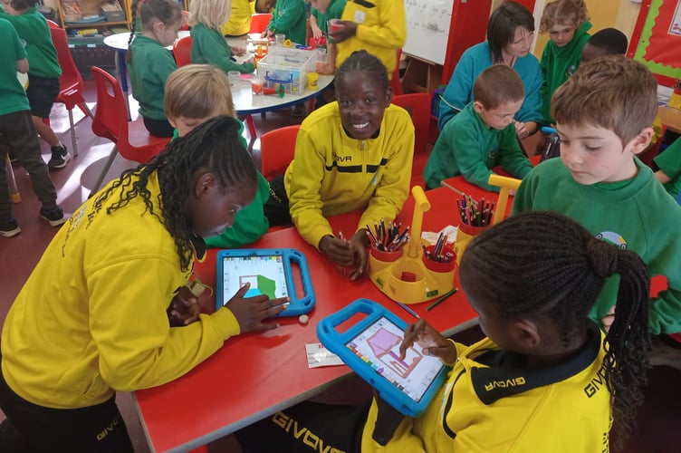 Some of the children at Ysgol Pont y Gof. Photo: Gwynedd Council
