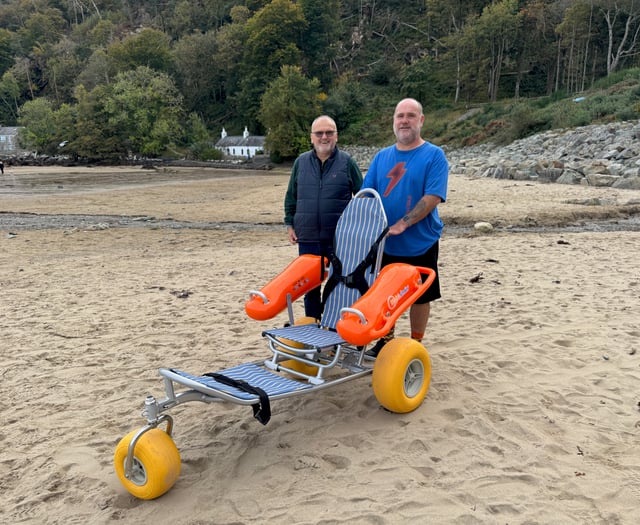 Beach wheelchair enhances Llanbedrog accessibility