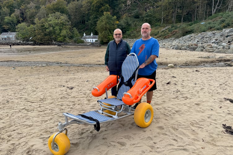 Andrew Parry (right) Chair of Llanbedrog Community Council and Ian Williams (left), Vice-chair. Photo: Llanbedrog Community Council
