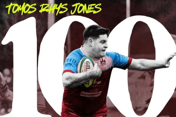 Lampeter's Tomos Rhys Jones reached his 100th competitive appearances for the firsts at the weekend