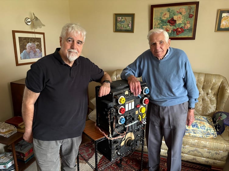 RAF veteran John Martin and Age Cymru Dyfed’s Hugh Morgan OBE