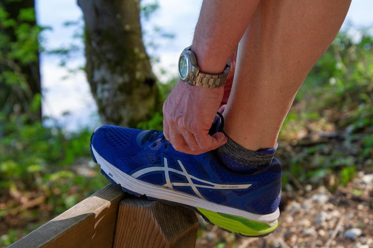 Running shoes stock image