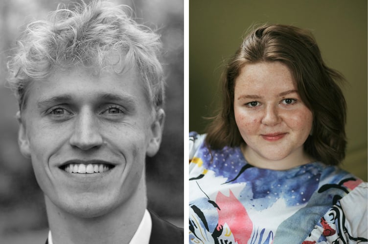 Tenor Oscar Bowen-Hill (left) and soprano Ellie Forrester (right) will be joined by pianist Madeleine Brown