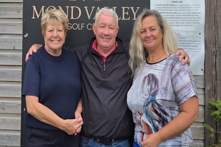 Management board Member Linda Evans, chairman Adrian Jones and lady captain Jovita Juchienne