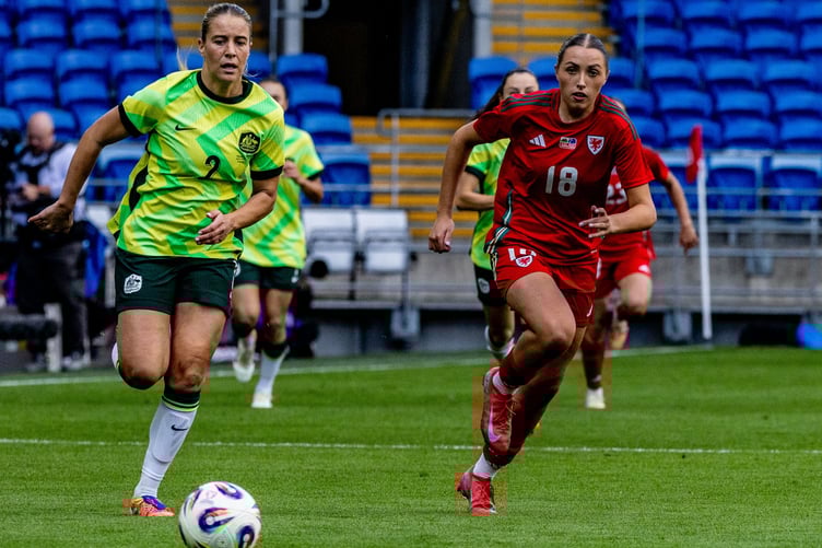 Mared Griffiths scored on her first senior start for Cymru (Photo: Colin Ewart)