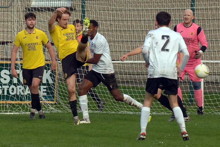 Dolgellau Reserves let a two-goal slip against Welshpool Town (Photo: Rod Davies)