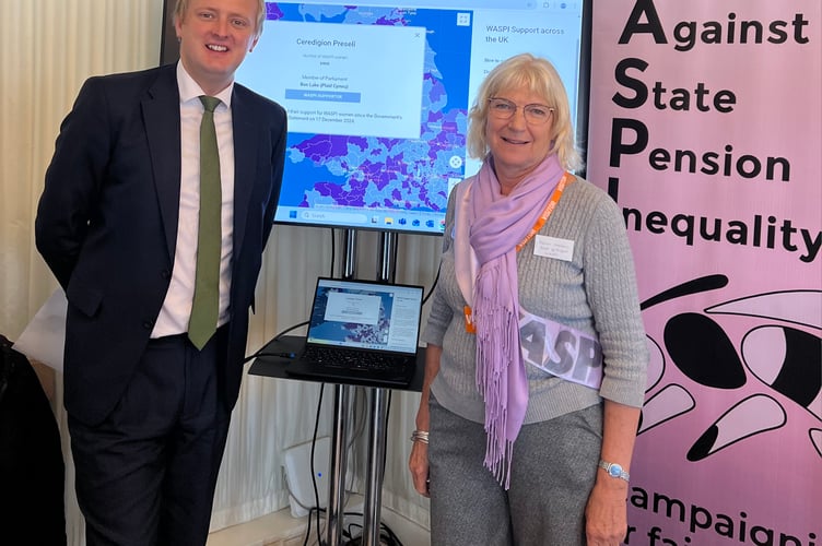 Ceredigion Preseli MP Ben Lake at the Women Against State Pension Inequality Drop-In session for MPs at Westminster on 21st October.