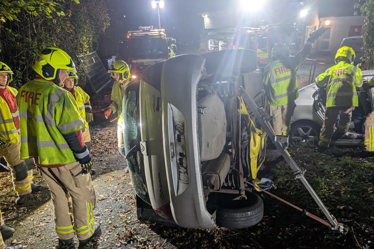 Aberaeron and New Quay fire crew at work.