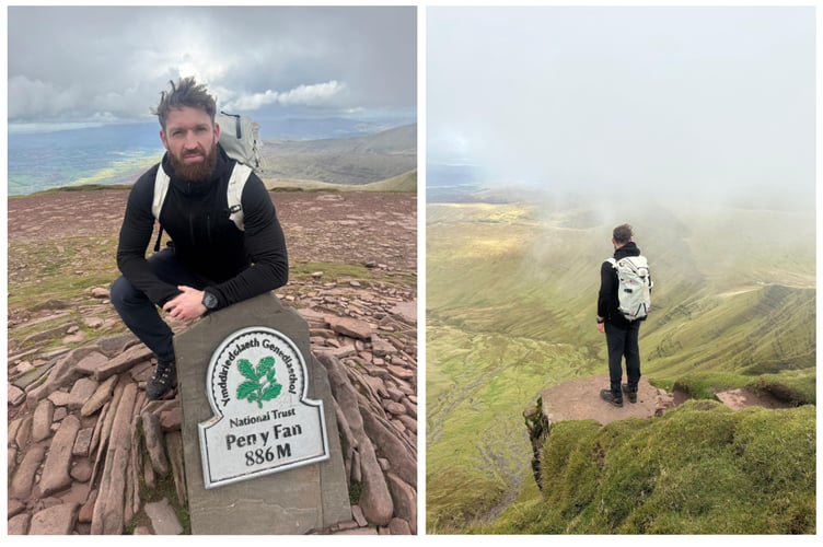 Carl Thompson training on Pen y Fan