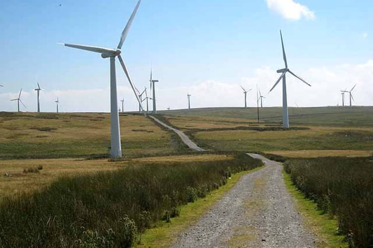 The Carno wind farm in mid Wales.