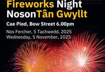 Bow Street FC to host free fireworks display