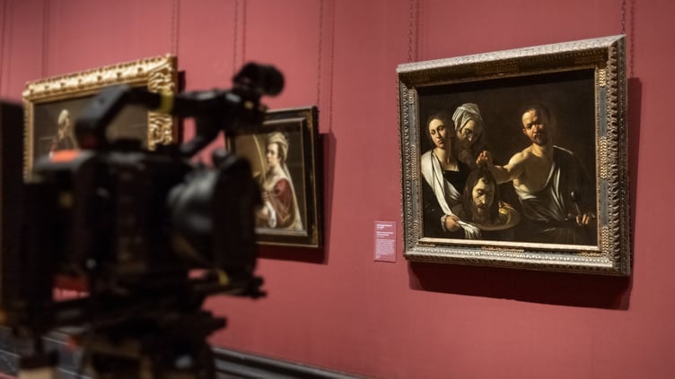 'Caravaggio' filming at the National Gallery London. Photo: © David Bickerstaff