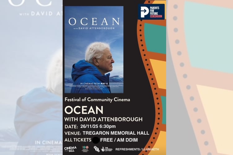 Ocean will be shown at Tregaron Memorial Hall on 26 November. Photo: Parents for Future Ceredigion