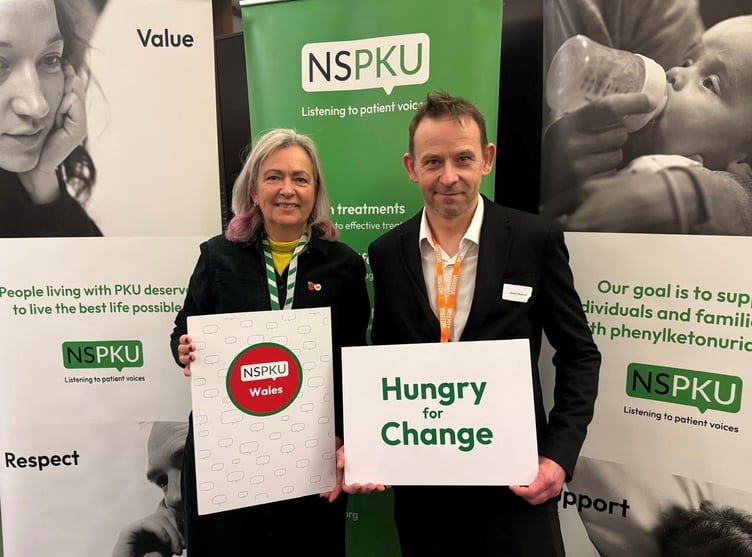 Liz Saville Roberts MP with Mark Edwards from Tywyn at a recent event in Westminster