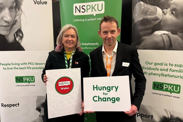 Liz Saville Roberts MP with Mark Edwards from Tywyn at a recent event in Westminster