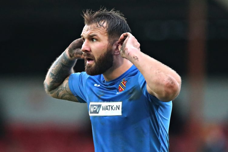 BUCKLEY, FLINTSHIRE, WALES - 30th NOVEMBER 2024 - Bangor's Dale Davies during Buckley Town vs CPD Bangor 1876 in 16 of the JD Cymru North at The Globe, Buckley (Pic by Sam Eaden/FAW)