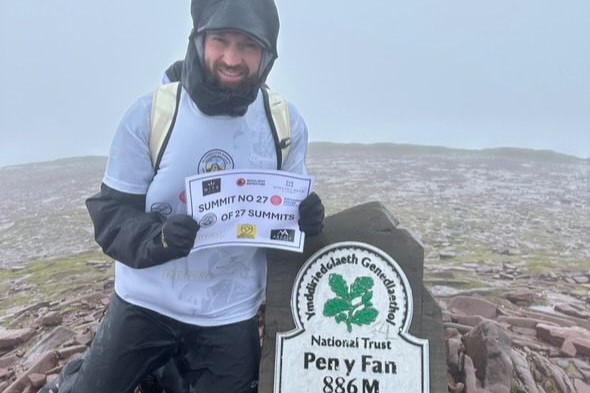 Carl Thompson on his 27th consecutive summit of Pen y Fan. Photo: Carl Thompson