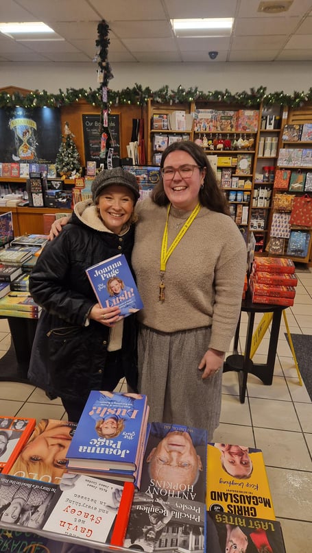Actress Joanna Page and Jasmine Lawson. Photo: Waterstones Aberystwyth