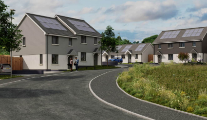 An impression of the planned new homes in Llanarth