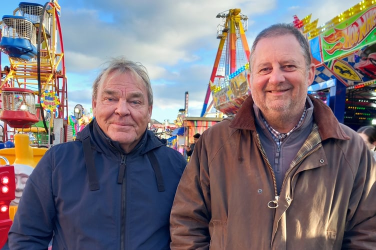 Fair owner, Vernon Studt, and Stephen Williams, Assets and Facilities Manager for Aberystwyth Town Council. Photo: Julie McNicholls Vale