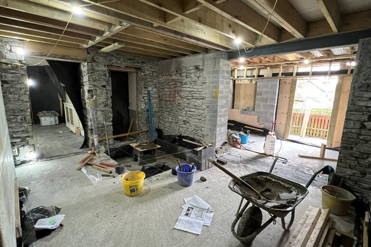 Work to create HAHAV's ground floor lift lobby, complete with new doors to the garden