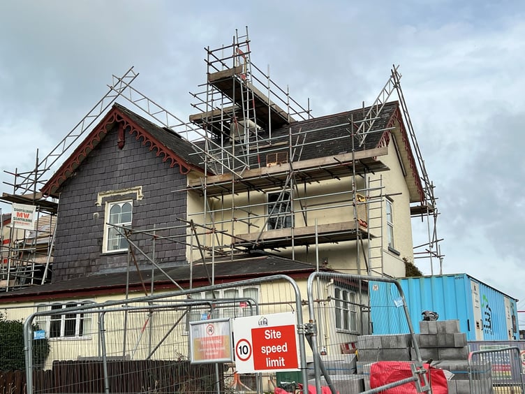 Roof and chimney repairs are underway at HAHAV's Plas Antaron site