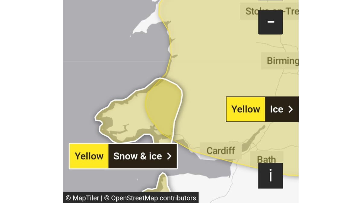 Yellow weather warnings issued for ice and snow | cambrian-news.co.uk