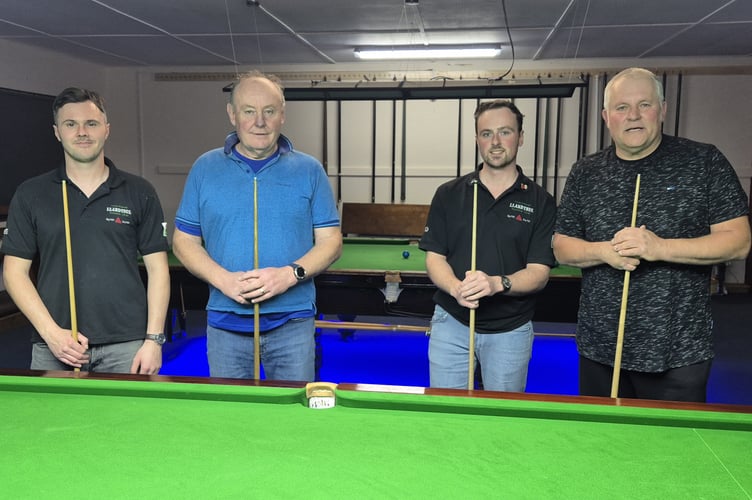 Ceredigion Snooker League's Handicap doubles finalists 