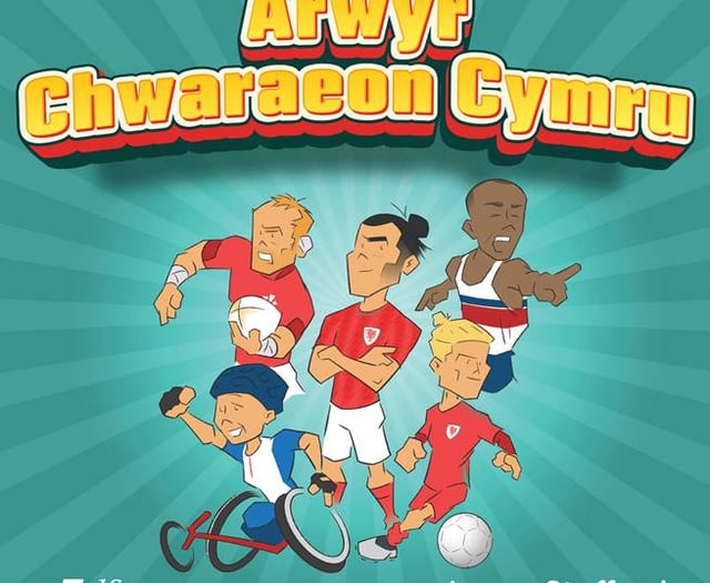 Awdur plant yn dathlu sêr  chwaraeon Cymru mewn llyfr newydd