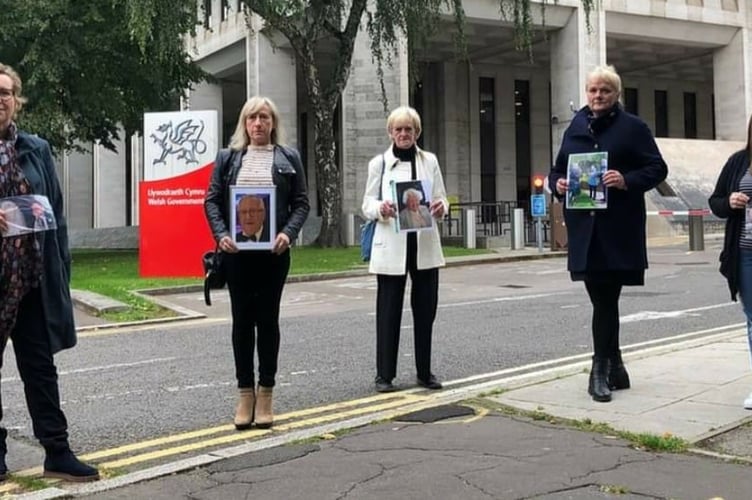 Catherine Griffiths, second from the right, and some of the other members of The core group of the Covid-19 Bereaved Families for Justice Cymru group