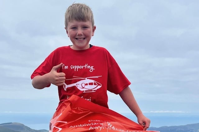 Young hero raises £1,100 for Wales Air Ambulance
