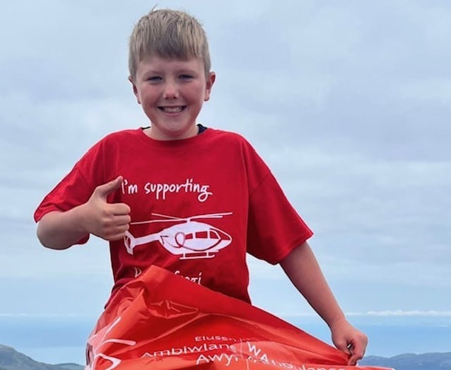 Young hero raises £1,100 for Wales Air Ambulance