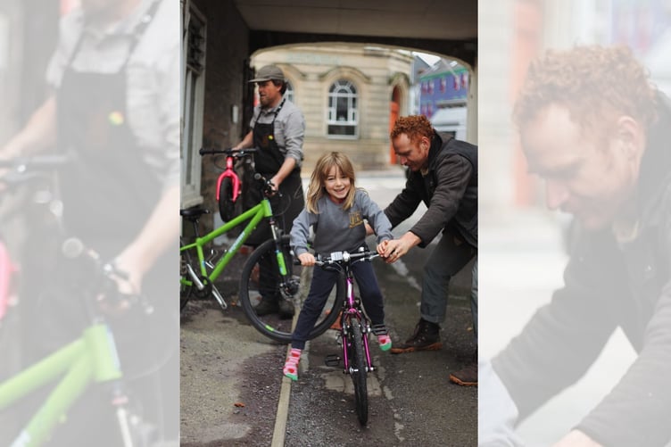Bikes are available in all sizes, from balance bikes to the largest youth sizes. Photo: Seiclo Dyfi