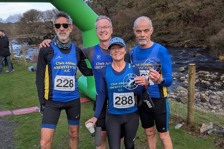 Ivan, Toby, Lynwen and Damian show off their Elan valley medals