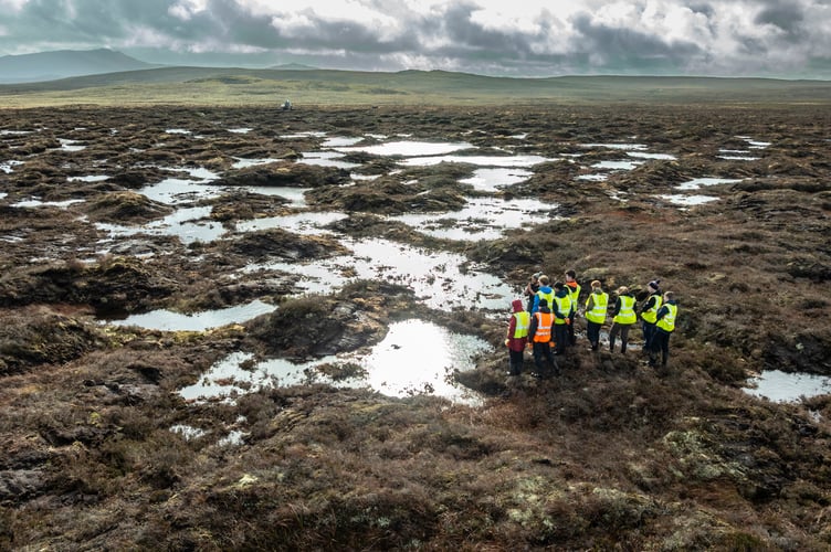 Restoration of the peat bog on the Migneint, Ysbyty Ifan estate viewd from the air