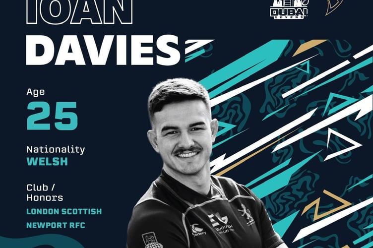 Ioan Davies will play for the Olorun Sharks rugby sevens team in Dubai
