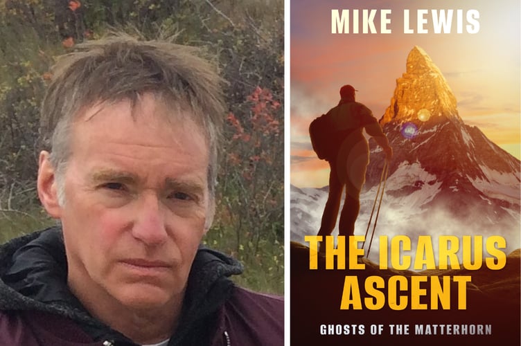 Author Mike Lewis, left, and his new novel, right